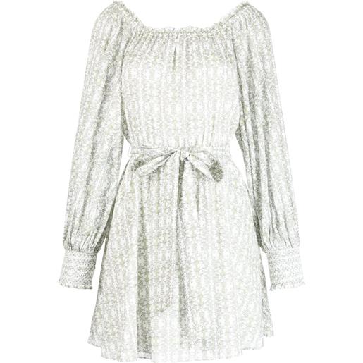 alice + olivia abito corto con spalle scoperte mary - bianco