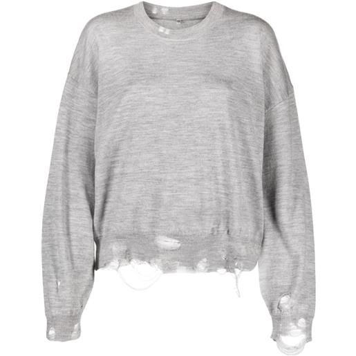 R13 maglione con effetto vissuto - grigio