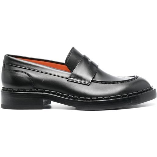 Santoni mocassini con punta smussata - nero