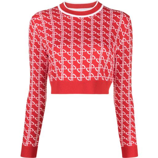 Patou maglione con effetto jacquard - rosso