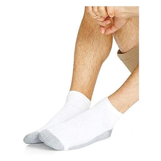 Hanes men`s ankle socks, 186v12,12-pack, 10-13, white (shoe size 6-12)