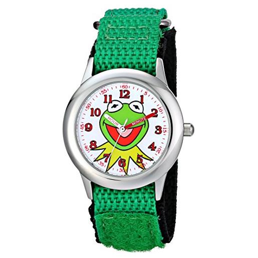 Disney kids' w001623 the muppets kermit stainless steel watch with nylon strap