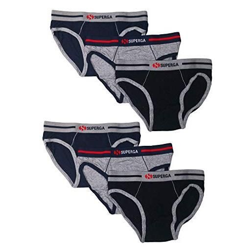 Superga Underwear superga - 6 paia di slip uomo in cotone elasticizzato - variante 356 - colore assortito (taglia 5 / l)