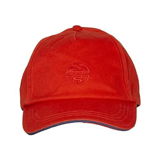 NORTH SAILS cappello baseball uomo cappellino regolabile con visiera e logo ricamato puro cotone articolo 623205 baseball, 0730 bright orange, taglia unica