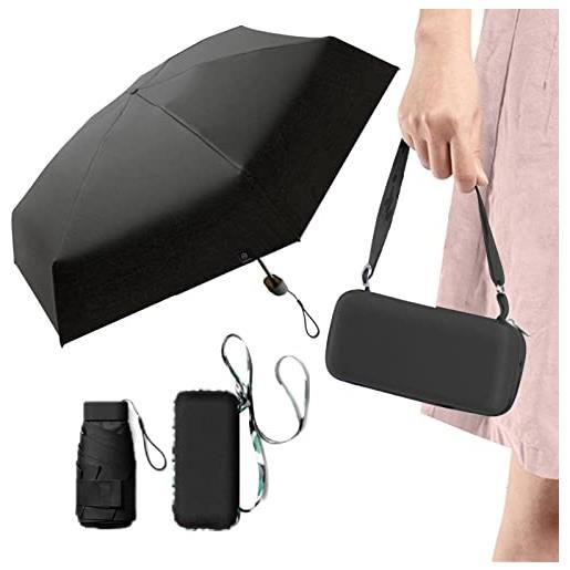 kot-au mini ombrello compatto | ombrello pieghevole portatile leggero da viaggio - ombrello da sole leggero dal design compatto per uomini e donne kot-au