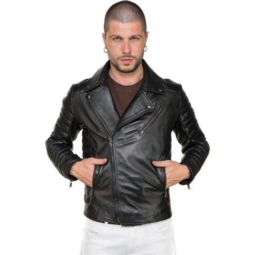 Leather Trend v248 - chiodo uomo nero in vera pelle