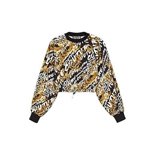 Versace jeans couture garland felpa donna black - gold xs