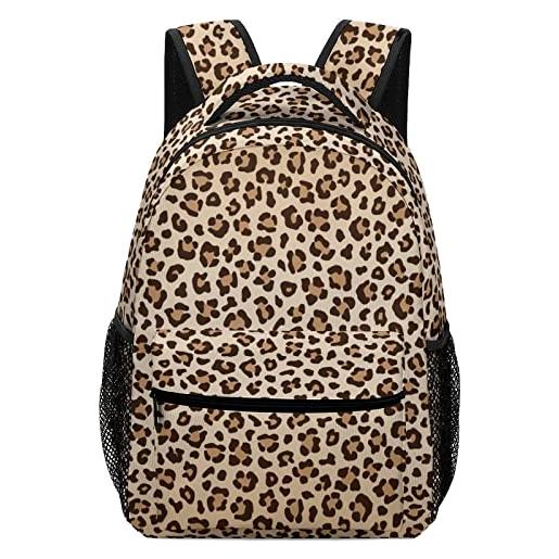 LafalPer zaino casual moda per adolescenti borsa scuola bambina carina zaino da città stampa per donna uomo marrone con stampa leopardata