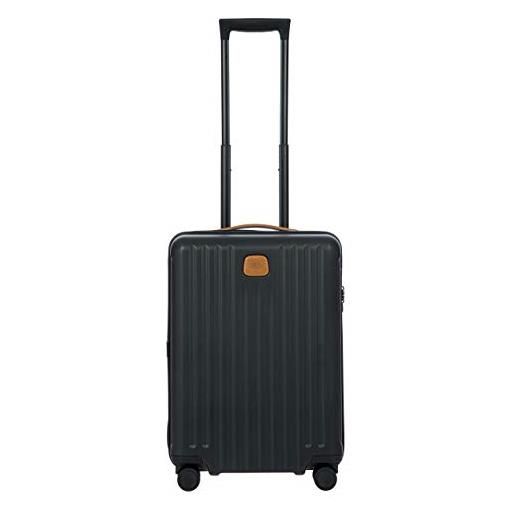 Bric's trolley rigido collezione capri, valigia bagaglio a mano con 4 ruote, leggero e resistente, collegamento usb, lucchetto tsa integrato, dimensioni 38x55x23, black
