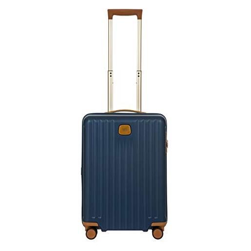 Bric's trolley rigido collezione capri, valigia bagaglio a mano con 4 ruote, leggero e resistente, collegamento usb, lucchetto tsa integrato, dimensioni 38x55x23, blue