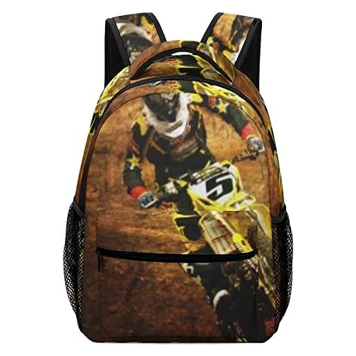 LafalPer zaino casual moda borsa da scuola adolescente stampa classico backpack zaino porta pc per università giallo moto