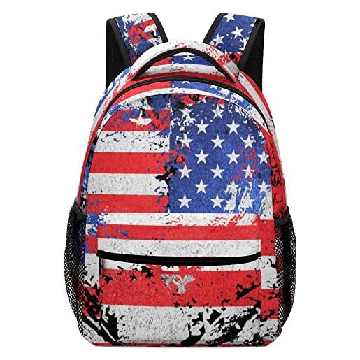 LafalPer zaino casual moda per adolescenti borsa scuola bambina carina zaino da città stampa per donna uomo cuore della bandiera americana
