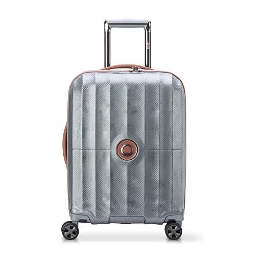 Delsey paris - st tropez - valigia da cabina rigida sottile - 55x40x20 cm - 35 litri - xs - platino