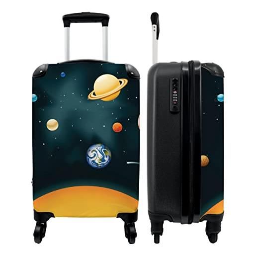 NoBoringSuitcases.com® bagaglio a mano valigie trolley in offerta luggage bambino si inserisce trolley bagagli a mano 55x40x20 pianeti - spazio - terra - 55x35x20cm