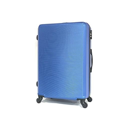 CELIMS valigia di marca francese - valigia l (75cm-90l) - trolley rigido (4 ruote) - 5859 blu