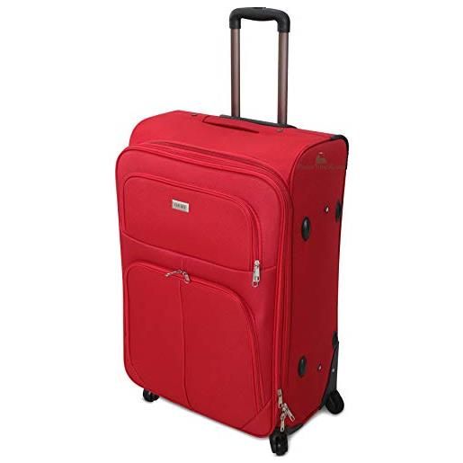 Valigeria.shop ormi trolley bagaglio a mano da cabina piccolo medio grande extra large xxl 4 ruote (rosso, xl (74x30x46))