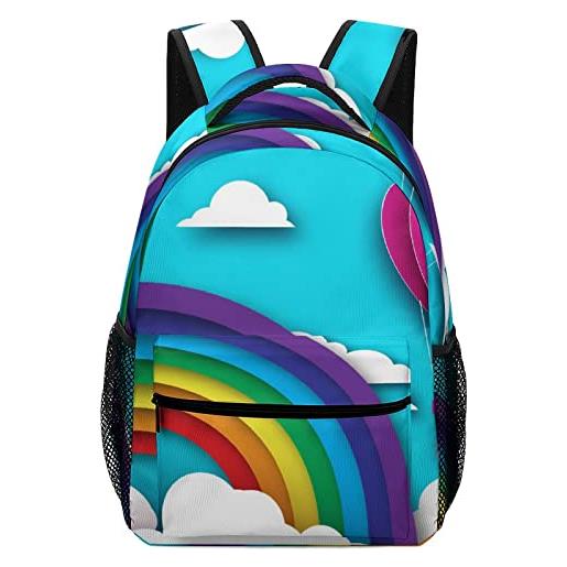 LafalPer zaino da città classico adulto donna casual daypacks moda zaino scuola elementare stampa per ragazze ragazzi mongolfiera rainbow love