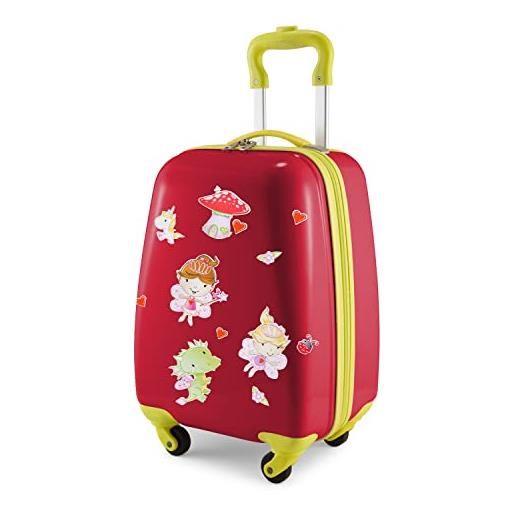 Hauptstadtkoffer - bagagli per bambini, custodia rigida, bagaglio a bordo per bambini abs/pc, , rosso + adesivo fata, bagagli per bambini