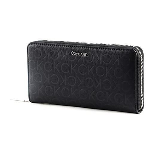 Calvin Klein ck must zip around wallet black mono