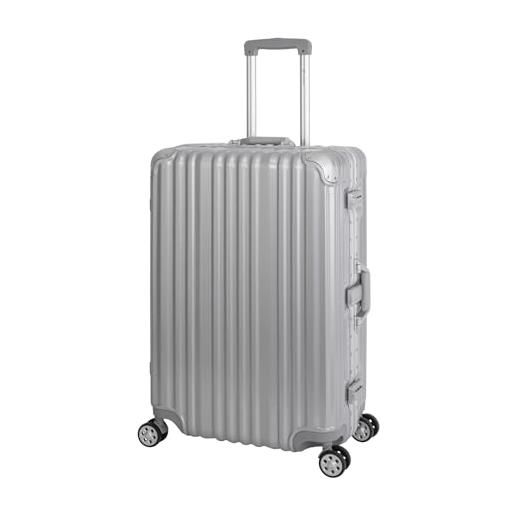 Travelhouse london, valigetta rigida in alluminio, con telaio in alluminio, diverse misure e colori, t1169, argento, großer koffer, valigia