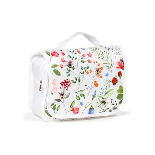 Puckator beauty case da viaggio con gancio appendibile - api - nectar meadows