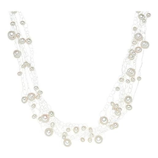 Valero Pearls catena da donna in argento sterling 925 con rodio con perle coltivate d'acqua dolce bianco 00120610