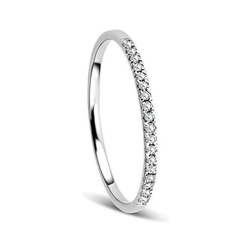 OROVI anello donna eternity/veretta in oro bianco con diamanti taglio brillante ct 0.08 oro 9 kt / 375