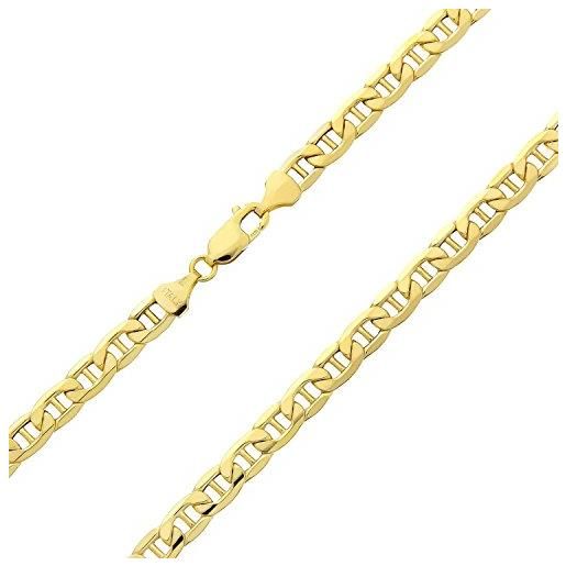 Prins jewels - collana unisex a maglia marinara piatta in oro giallo 750 18 carati, larghezza 3 mm, lunghezza a scelta (45)