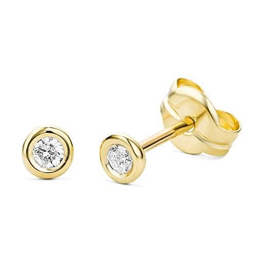 MIORE orecchini miore orecchini donna oro giallo 9 kt/ 375 solitari diamanti 0.10 ct