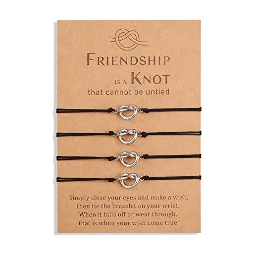 CheersLife 4 pezzi braccialetti dell'amicizia infinito nodo d'amore per sempre braccialetto a distanza abbinata gioielli di compleanno regali per le donne sorelle ragazze braccialetto migliore amico