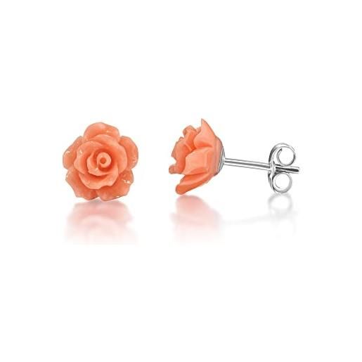 inSCINTILLE orecchini donna a fiore in madreperla e argento rodiato 925 - vari colori (rosa)