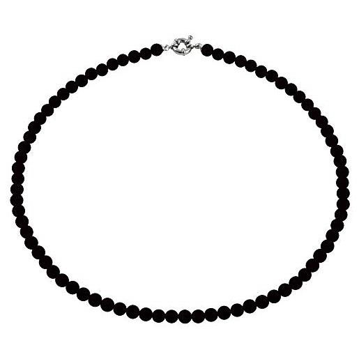 inSCINTILLE collana perle girocollo donna con chiusura argentata, collana di perle in vari colori e dimensioni (diametro perle: 0.60 cm, nero)