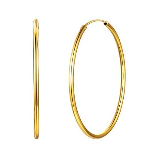 ChicSilver orecchini a cerchio grandi argento 925 50mm colore oro orecchini cerchio grandi orecchini hoops da donna