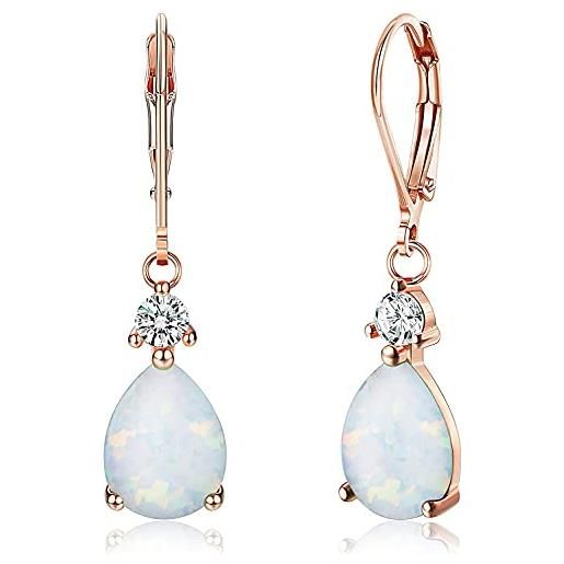 Milacolato orecchini pendenti con opale in argento sterling 925 orecchini pendenti con goccia opale creati in oro 20 carati per donna