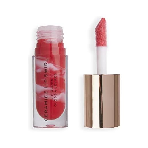 Makeup Revolution, lip swirl ceramide gloss, lucidalabbra, rosso morso, 4,5 ml