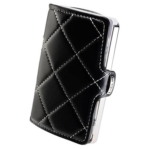 I-CLIP titanium custodia per carte di credito ultraleggera di alta gamma con fermasoldi sostituibile - portafoglio sottile in titanio - borsellino - titanio lucido rs-sleek nero/bianco