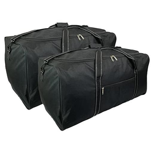 Pop-it-in-a-pelican borsa da viaggio extra large in nero. Grande borsone da viaggio per bagagli, borsa da viaggio, grande, per riporre vestiti, palestra, lavanderia, nero , 100l: 2 x pack, borsone