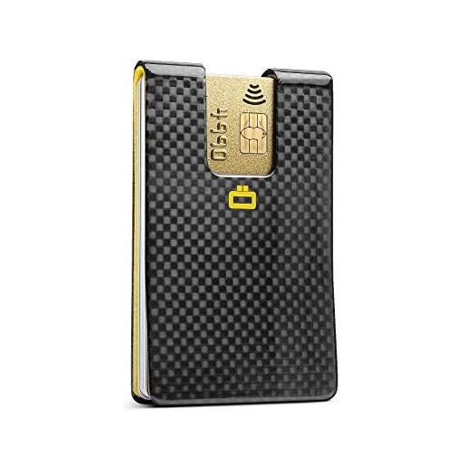 ÖGON Smart Wallets - carbon card clip 3c - porta carte ultra sottile in fibra di carbonio - portafoglio con blocco rfid - vera fibra di carbonio