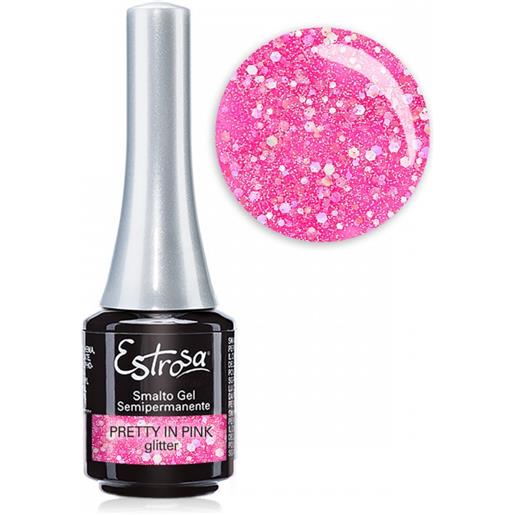 Estrosa pretty in pink glitter - smalto semipermanente 7 ml