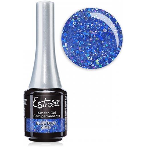 Estrosa blue diva glitter - smalto semipermanente 7 ml