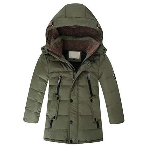 Vogstyle bambini giubbotto piumino invernale ragazzi ragazze leggero impermeabile cappotto con cappuccio rosso 8-9 anni/altezza 130-140