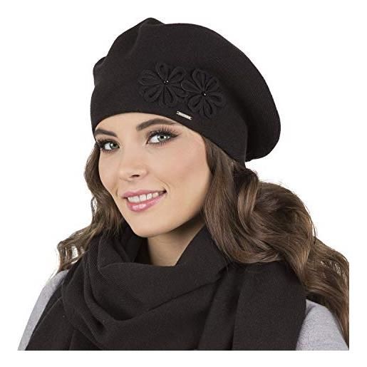 Vivisence berretto e sciarpa da donna 2 pezzi 7007kmpl, grigio chiaro, taglia unica
