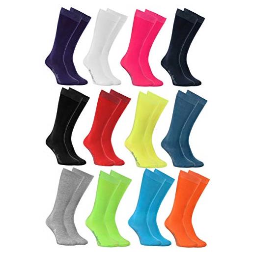 Rainbow Socks - garçon fille chaussettes hautes en coton - 12 paires - multicolore - taille 30-35