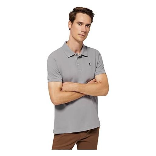 Polo Club polo manica corta uomo grigio regular fit maglietta 100% cotone