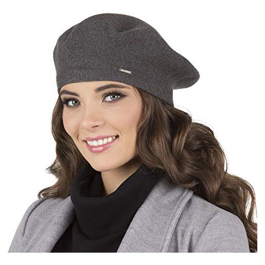 Vivisence berretto e sciarpa set da donna 2 pezzi 7005kmpl, grigio chiaro, taglia unica