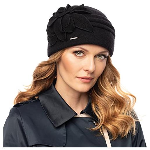 Vivisence cappello femminile elegante invernale di lana 7071, nero, taglia unica