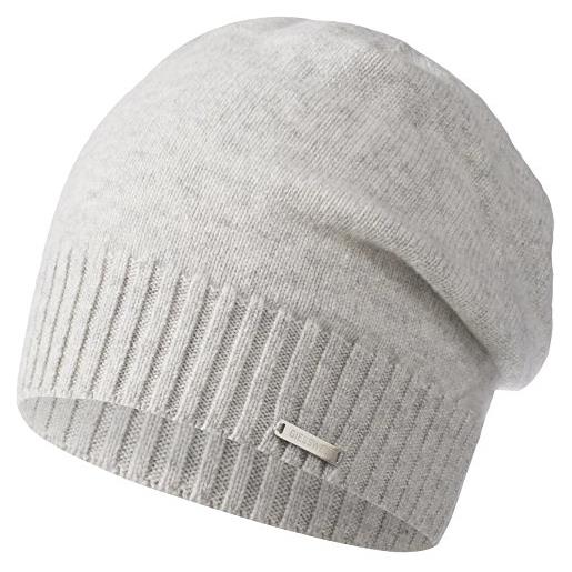 Giesswein - berretto in cashmere per uomo e donna, serie "schwarzenstein", unisex, lavorato a maglia fine, modello lungo e morbido, marmo, taglia unica
