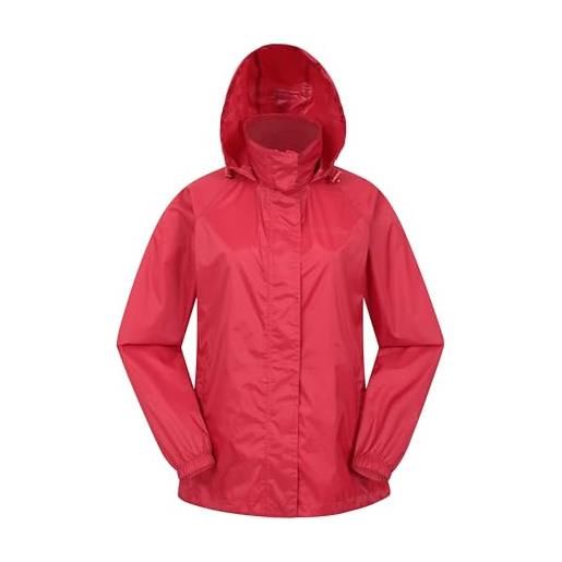 Mountain Warehouse giacca da donna pakka - cappotto impermeabile, giacca casual ripiegabile, traspirante, leggera, comodo cappotto da donna - da viaggio, passeggio rosso 44