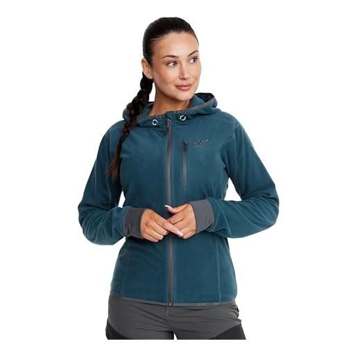 RevolutionRace trekker hoodie da donna, giacca in pile ottima per le escursioni e le avventure all'aria aperta, sage green, xs