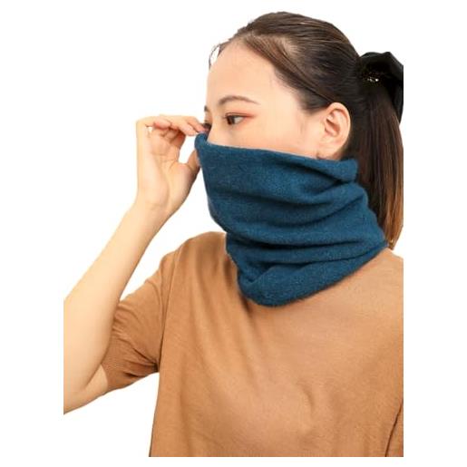 Prettystern scaldacollo tubolare sciarpa ad anello donna di 100% cachemire lana sciarpa tubolare collo di cashmere rosso